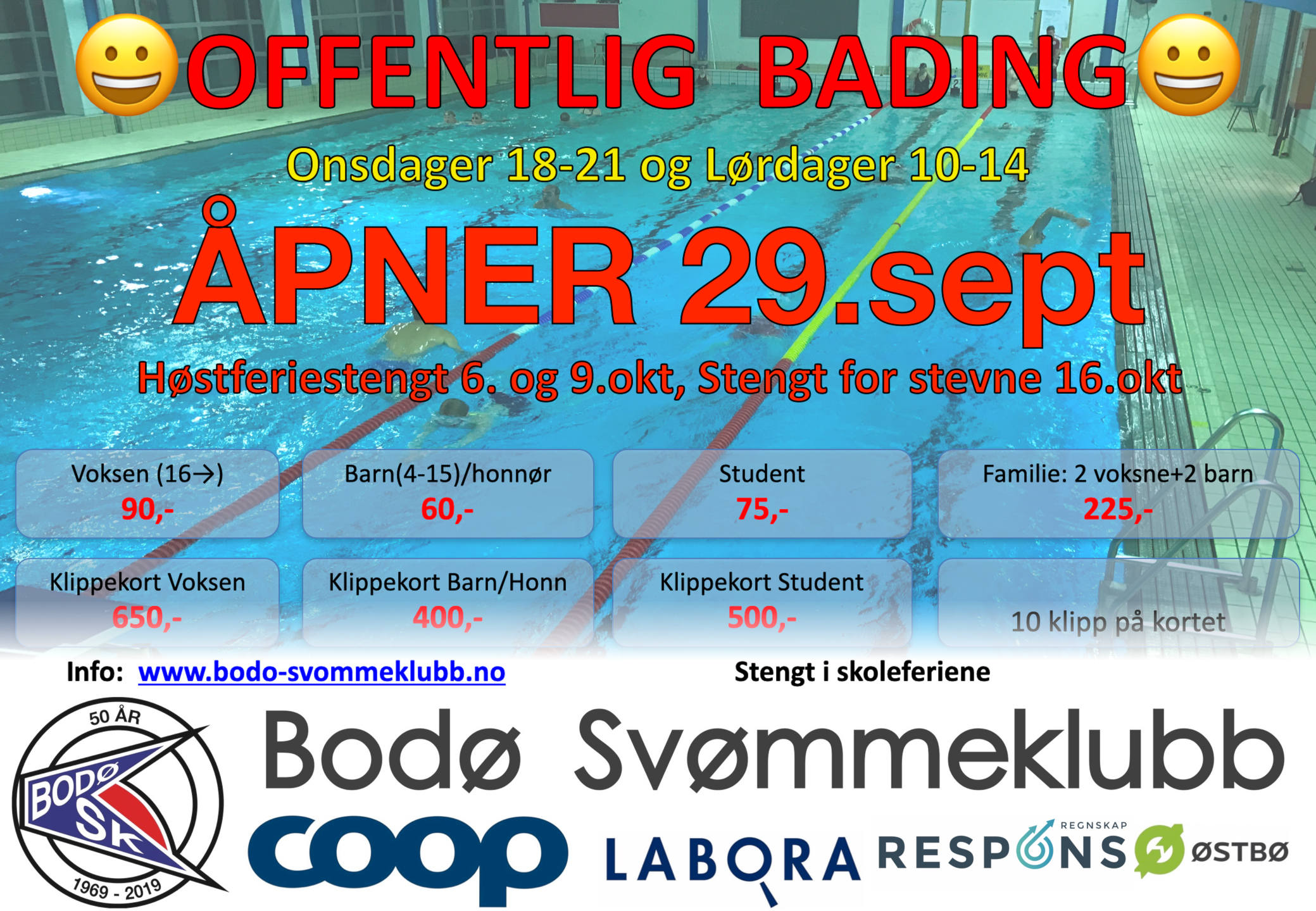 Offentlig Bading ÅPNER onsdag 29.september